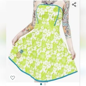 Sourpuss Strapless Pineapple Dress